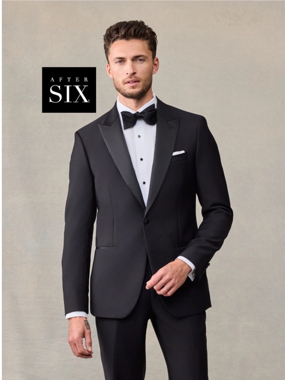 After Six Full Tuxedo 39L Pants 33" waist 34" inseam Gently worn Suspenders incl